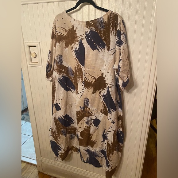 Cristina Vergani Linen Blend Loose Fitting Large Dress - Picture 9 of 10